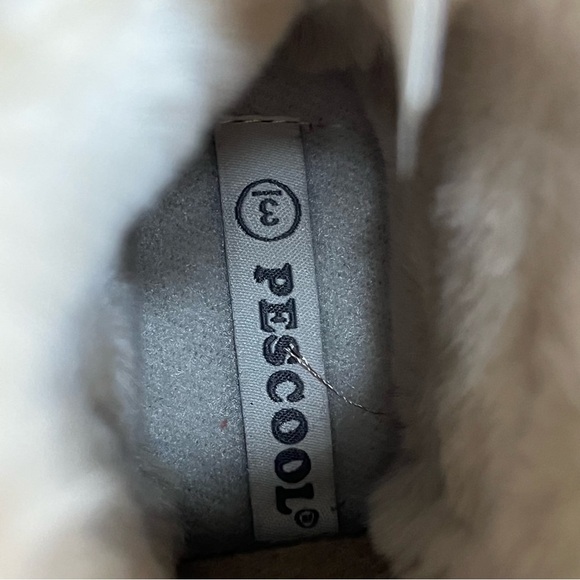 Pescool Faux Suede/Fur Boots Ankle Buckle Booties-Brown-Youth 3-Winter-Cozy-Warm - Picture 9 of 10